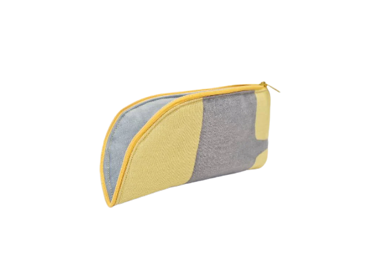 Mr Fox print glasses/sunglasses case in mustard and grey