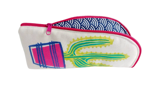 Cactus print glasses/sunglasses case in pink, green and blue