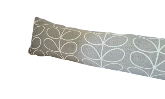 Linear stem print draught excluder in silver