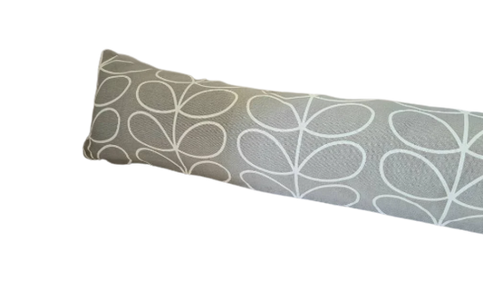 Linear stem print draught excluder in silver