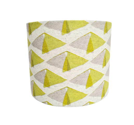 Geometric print lampshade in green and grey