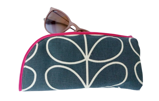 Linear stem print glasses/sunglasses case in grey