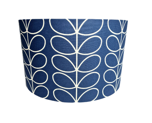 Linear stem print lampshade in dark blue