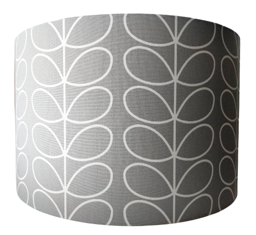 Linear stem print lampshade in silver