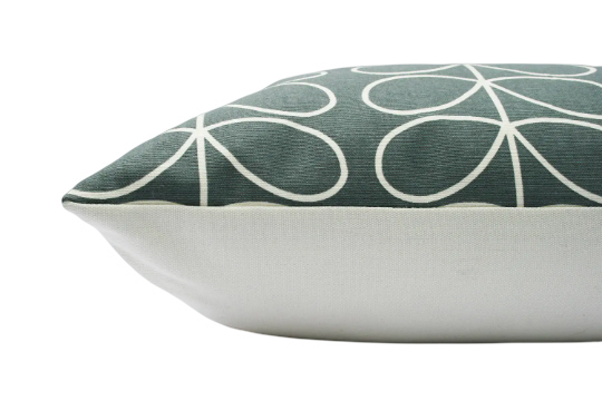 Linear stem print cushion in grey