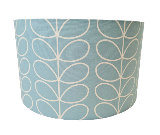 Linear stem print lampshade in duck egg