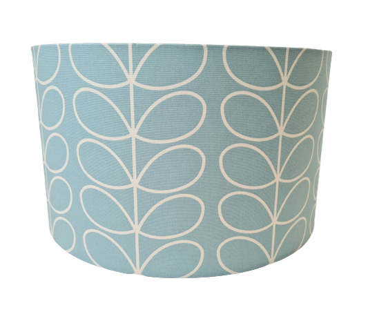 Linear stem print lampshade in duck egg