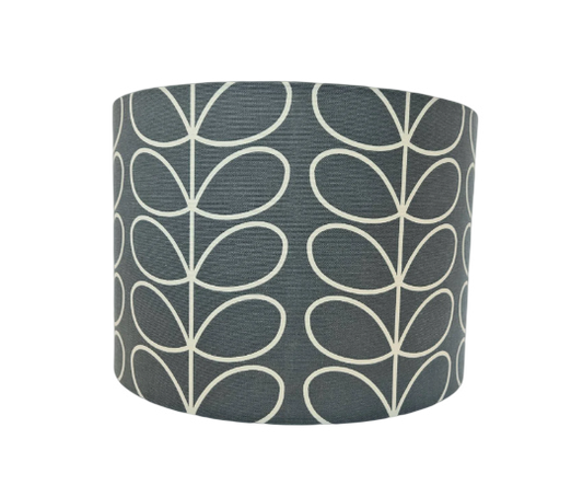 Linear stem print lampshade in grey