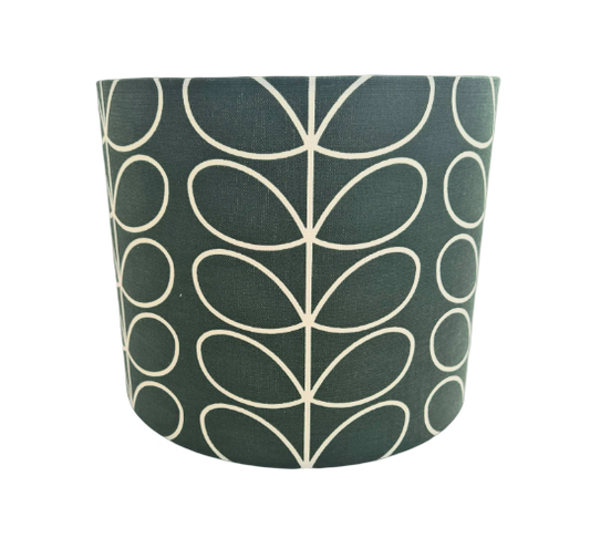 Linear stem print lampshade in dark green