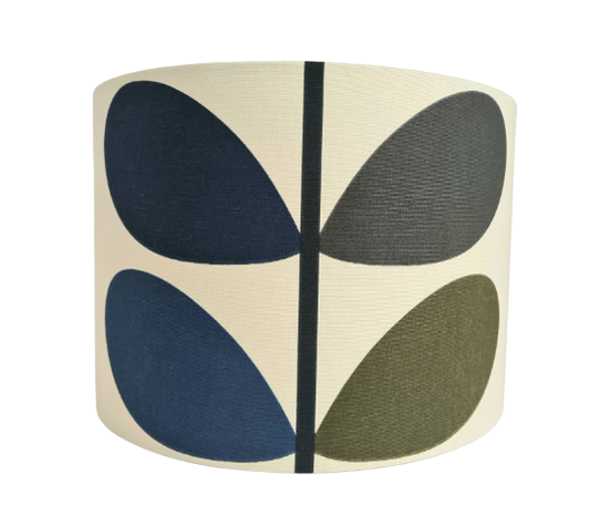 Multicoloured large stem lampshade in green, blue and grey