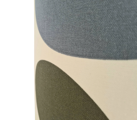 Multicoloured large stem lampshade in green, blue and grey