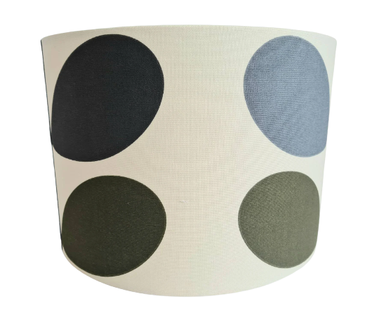 Multicoloured large stem lampshade in green, blue and grey