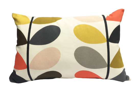 Multicoloured large stem print cushion