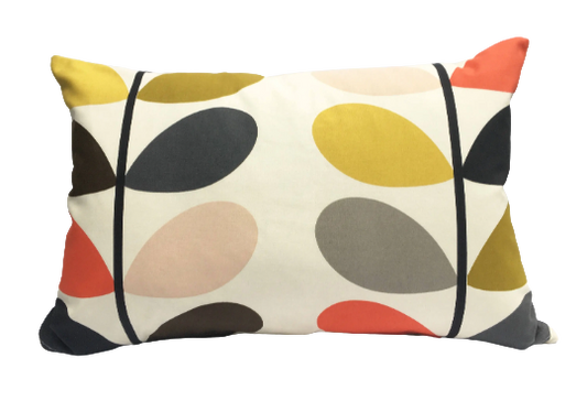 Multicoloured large stem print cushion