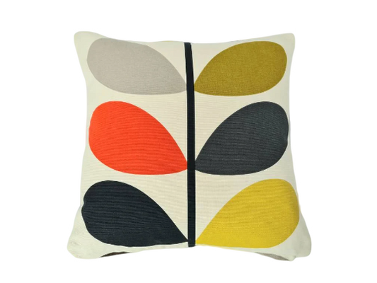 Multicoloured large stem print cushion