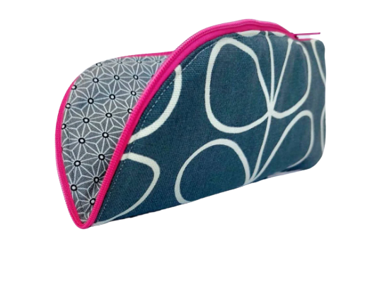 Linear stem print glasses/sunglasses case in grey