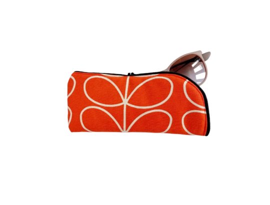 Linear stem print glasses/sunglasses case in tomato