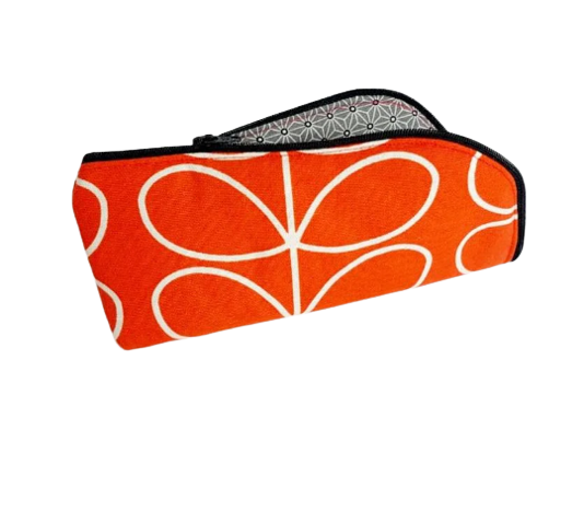 Linear stem print glasses/sunglasses case in tomato