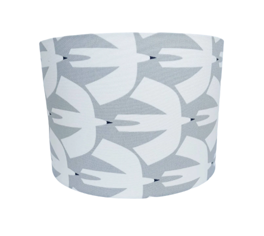 Swallow print lampshade in grey