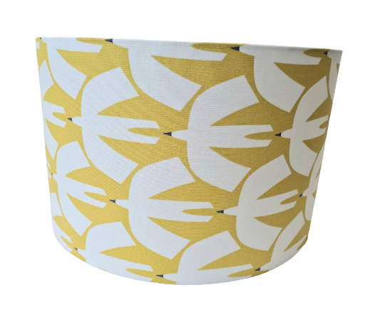 Swallow print lampshade in yellow