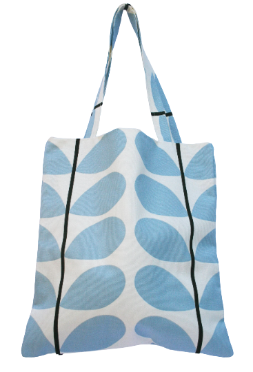 Large stem print tote bag in blue and black