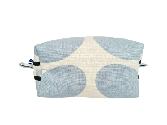 Stem print cosmetic bag in blue and black