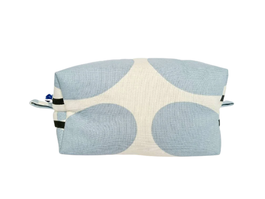 Stem print cosmetic bag in blue and black