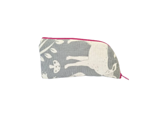 Woodland print glasses/sunglasses case in grey